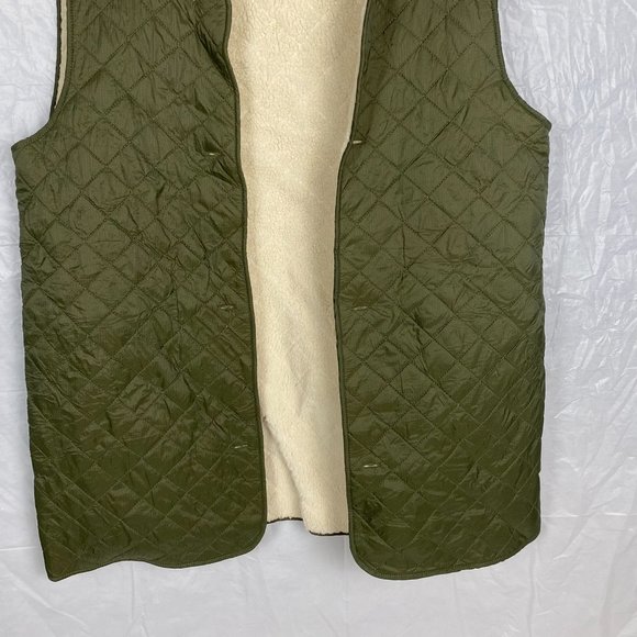Men's Country Road Size M Khaki Green Tan Sleeveless Quilted Non Closer Vest - Picture 5 of 12